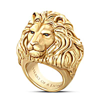 Heart Of A Lion 24K Gold Plated Men s Ring
