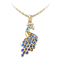 Majestic Wonder Womens Crystal Peacock Pendant Necklace
