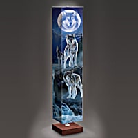 Al Agnew Mystic Moonlight Wolf Art Floor Lamp With Foot
