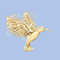 White gold hummingbird necklace on sale