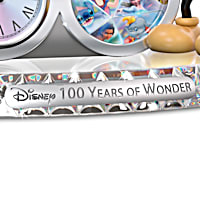 Disney 100 Years Of Wonder Desk Clock Inspired By The Disney100 Celebration  With Disney Character Art And Faceted Crystalline Base