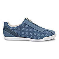 Personalized Blue Canvas Zipper Shoes Featuring An All-Over