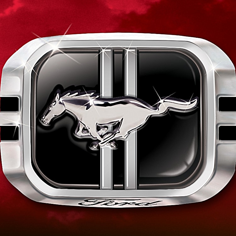 Engraved Sterling Silver Ford Mustang Mens Ring Untamed American Spirit