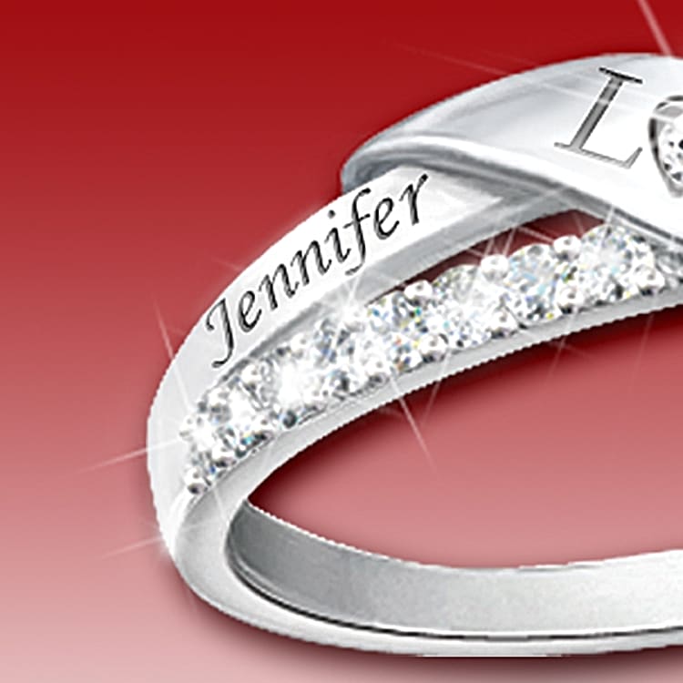 Name ring with diamonds on sale