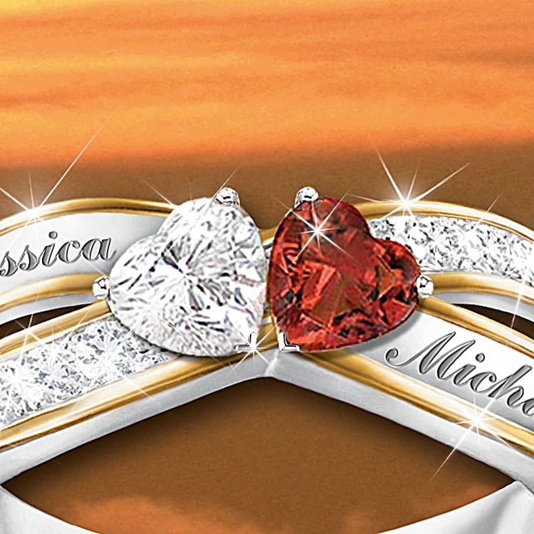 Two Hearts Become Soul Mates Personalized Ring