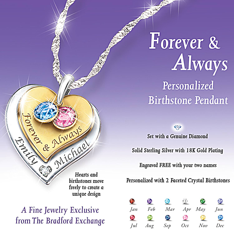 Bradford exchange birthstone necklace shop