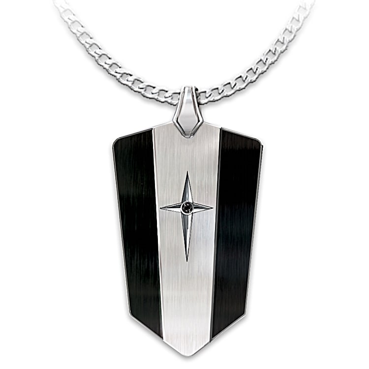 Mens black sale sapphire necklace