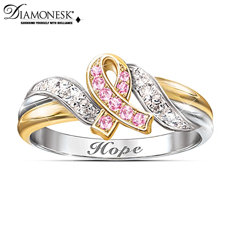 Pink ribbon ring hotsell