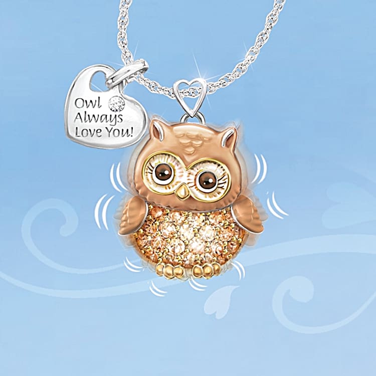 Swarovski crystal owl necklace cheap