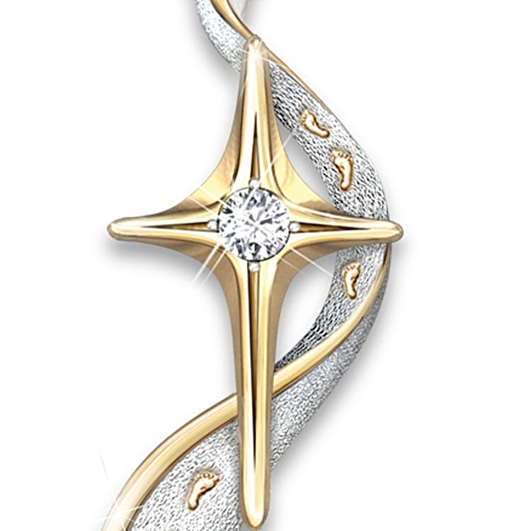 Footprints In The Sand Diamond Pendant Necklace