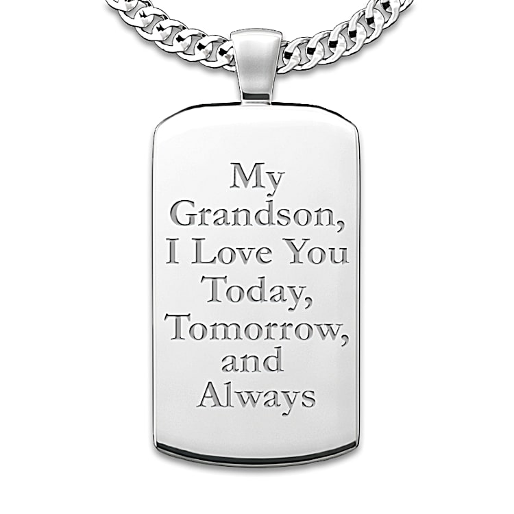 Always My Grandson Personalized Pendant Necklace