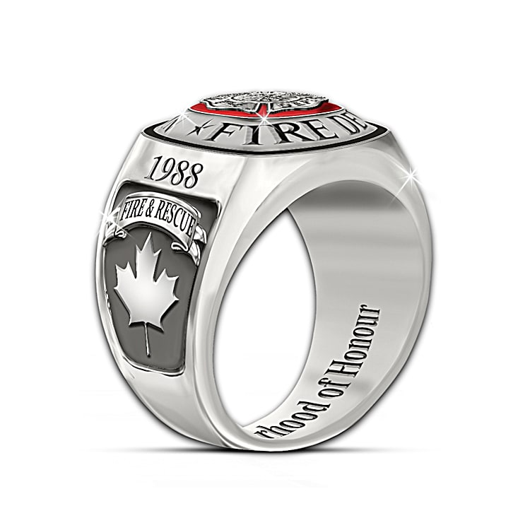 Personalized Brotherhood Of Honour Mens Firefighter Ring