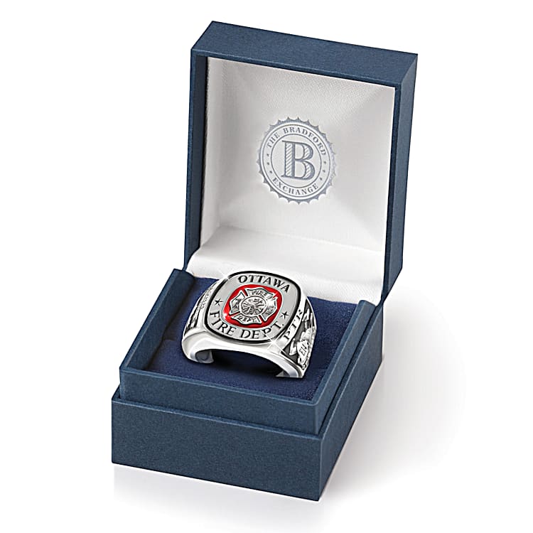 Personalized Brotherhood Of Honour Mens Firefighter Ring