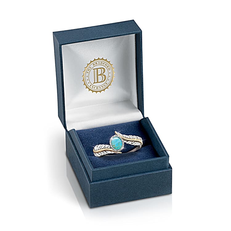 Free Spirit Genuine Turquoise Cabochon Sterling Silver Womens Ring