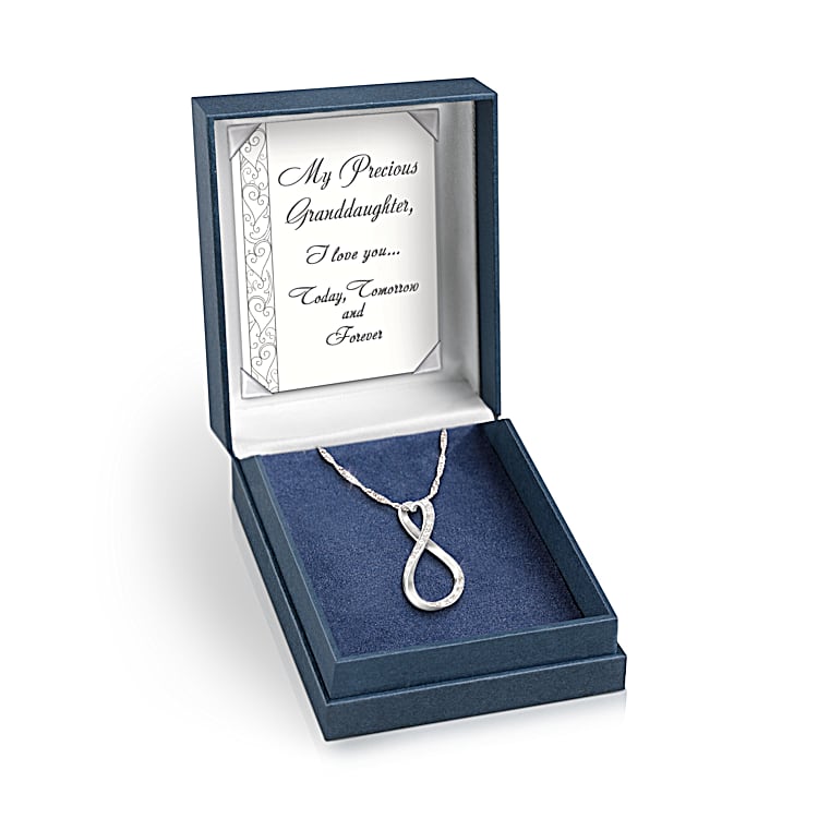 Forever My Granddaughter Diamond Pendant Necklace