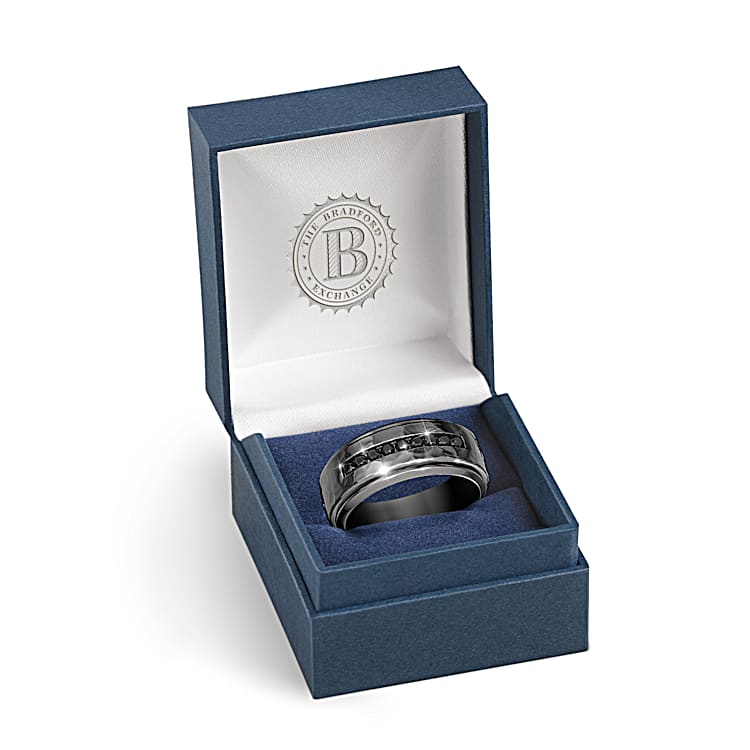Black stainless steel ring online