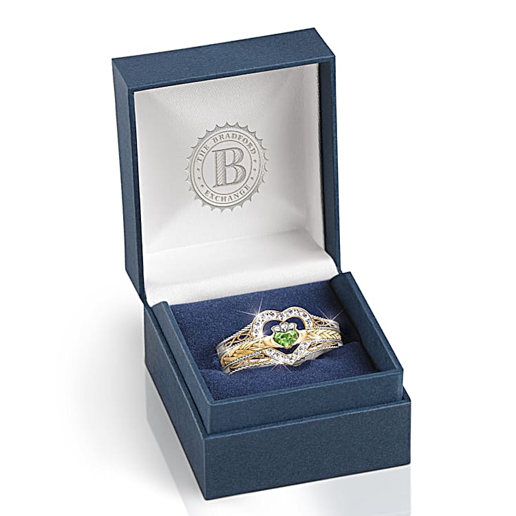 Heart Of Ireland Heart Shaped Diamonesk Womens Stacking Ring