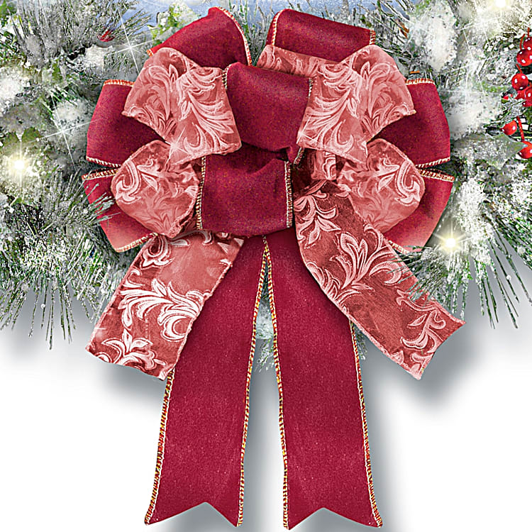 Thomas Kinkade A Holiday Homecoming Lighted Musical Christmas Wreath