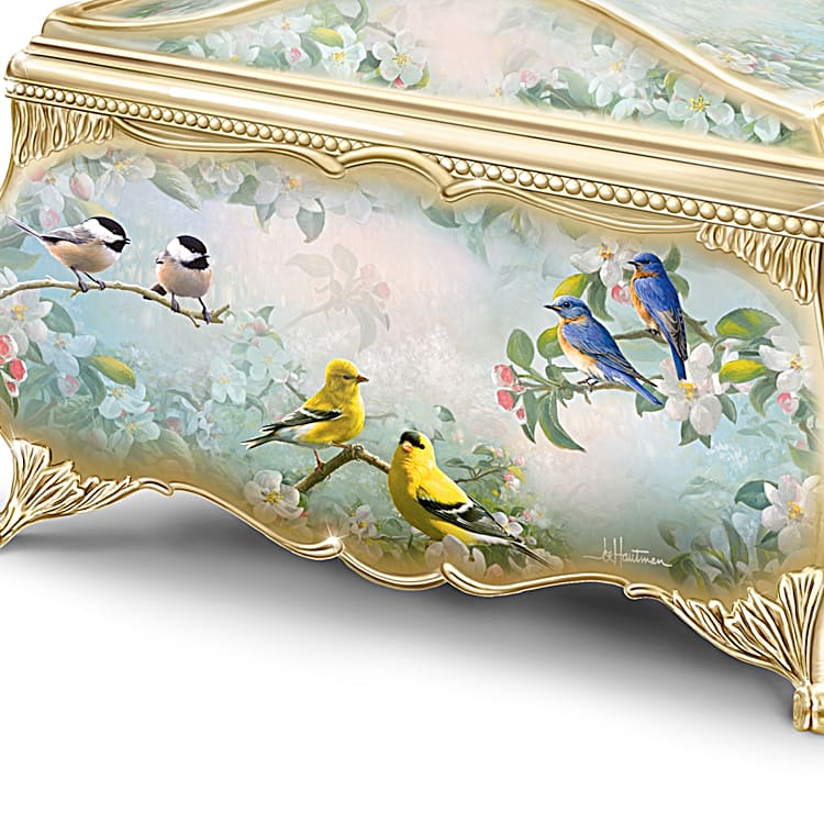 Songbird Serenade Handcrafted Heirloom Porcelain Music Box