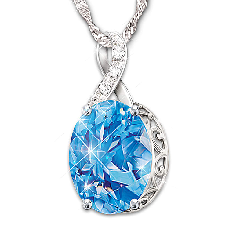 Necklace with sales blue topaz