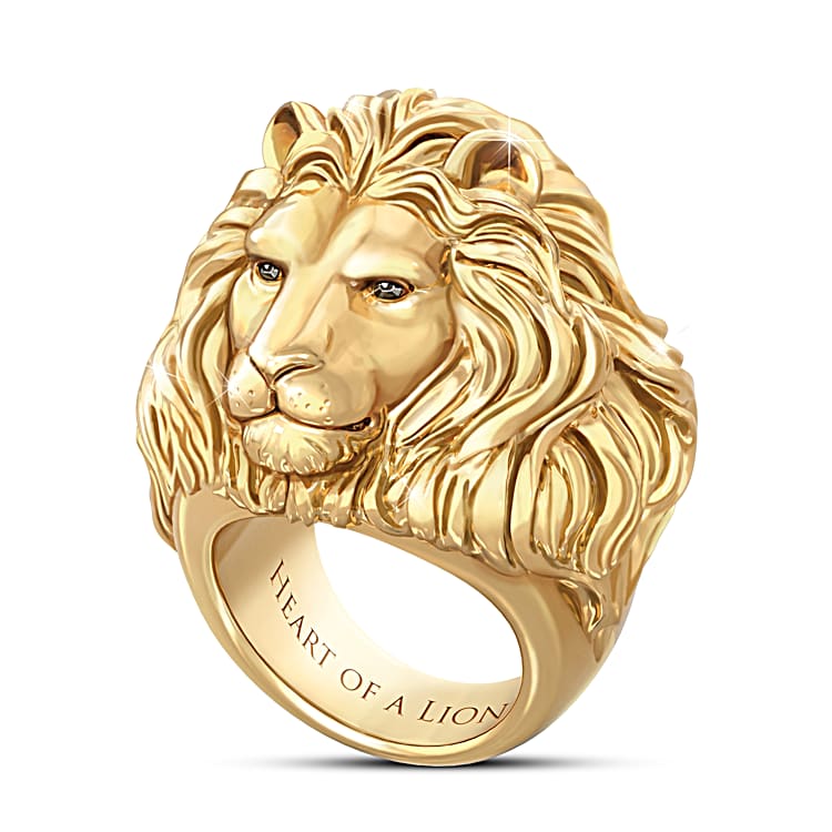 Gold plated lion ring hotsell
