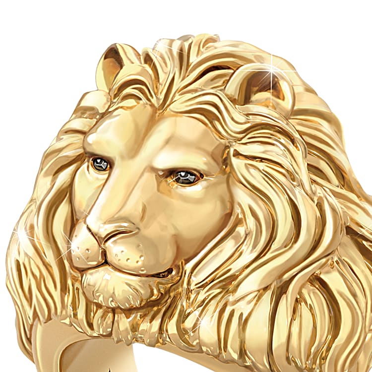 Gold plated lion ring hotsell