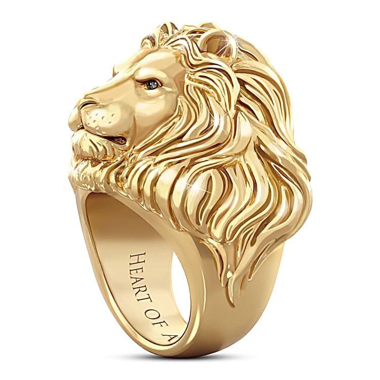 Gold ring lion design hot sale