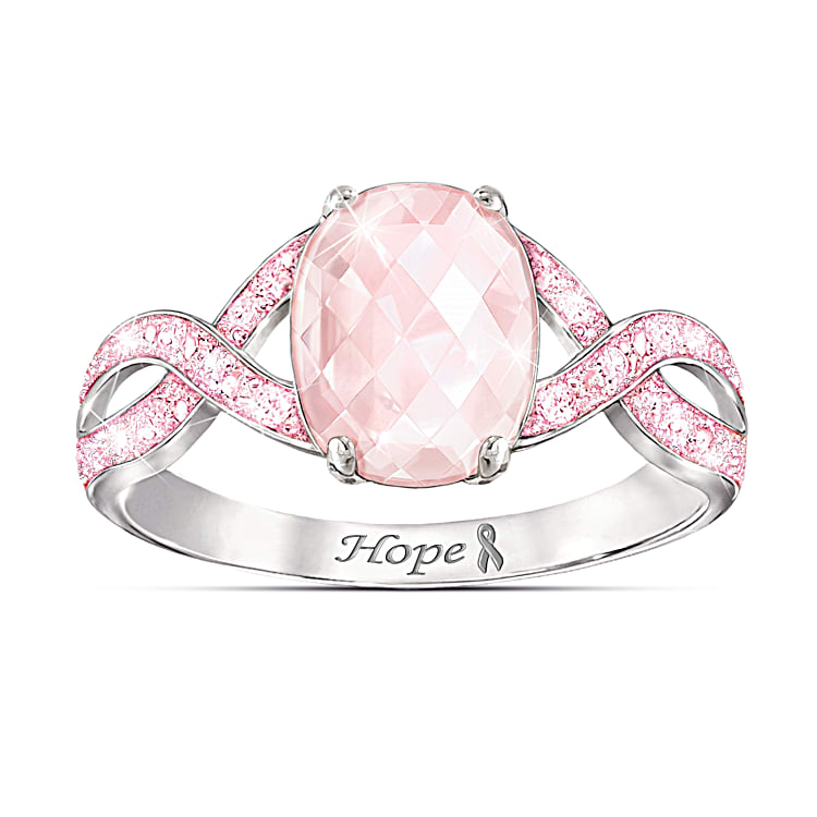 Pink gemstone rings white gold hot sale