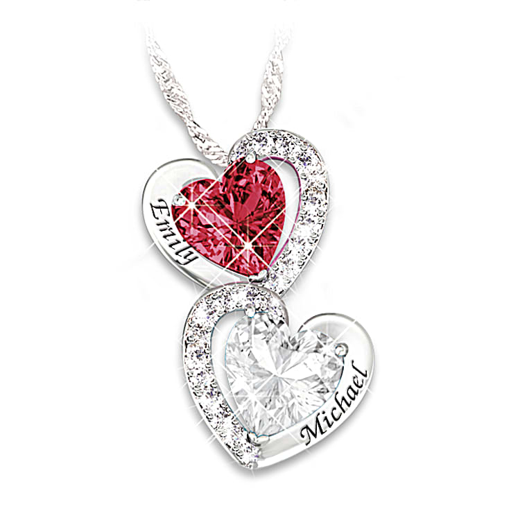 Every Beat Of My Heart Personalized Birthstone Heart Pendant Necklace