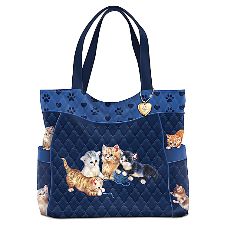 Kitty Kat Cute Quilted Tote Bag