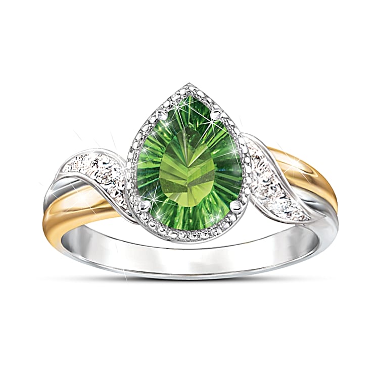 Green helenite rings on sale