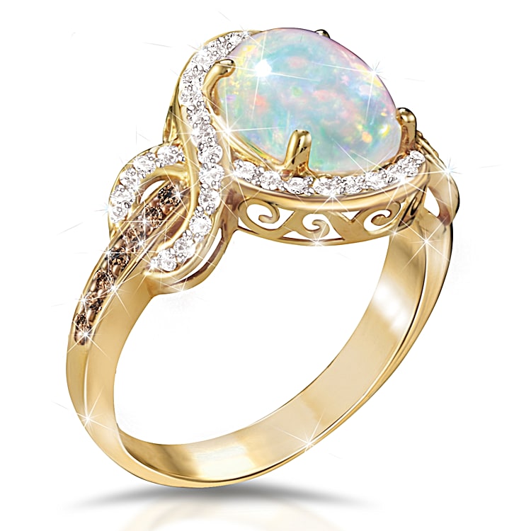 Opal and diamond wedding ring sale