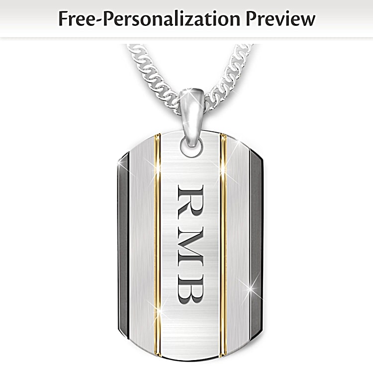 The Strength Of My Son Personalized Stainless Steel Dog Tag Necklace