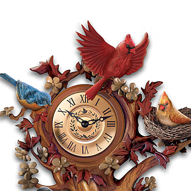 Treetop Chorus Songbird Sculptural Wall Clock