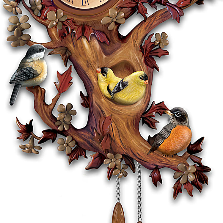  McCook Bend The Tree【SoftTouchPre】 Treetop Chorus Songbird Sculptural Wall Clock
