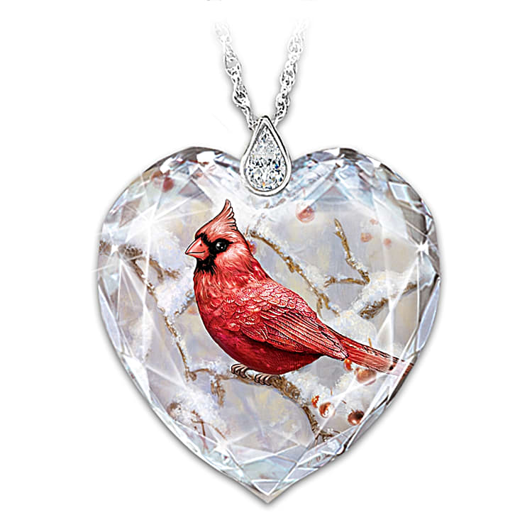 Silver cardinal necklace online