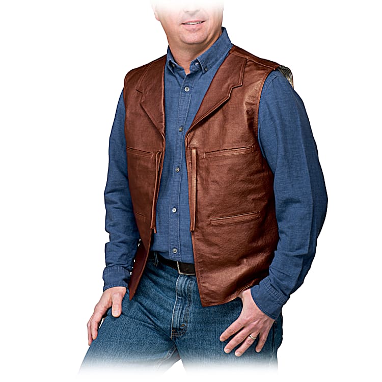 John Wayne Replica Mens Leather Suede Vest