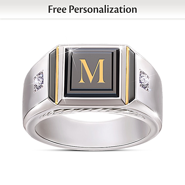Man Of Distinction Mens Personalized Diamond Ring
