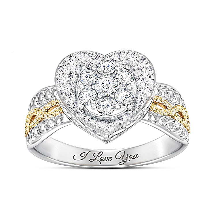 Love heart engagement ring discount
