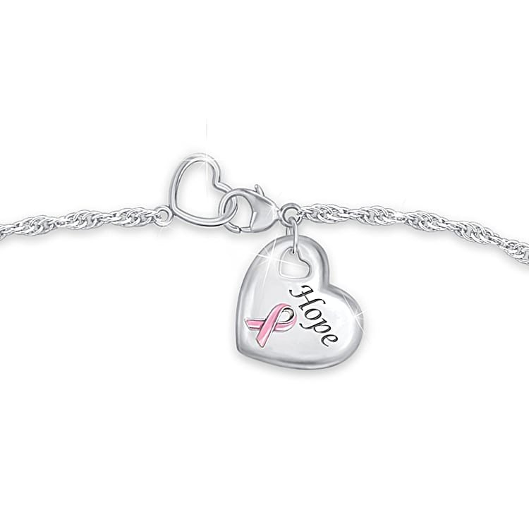 Faith and Hope Breast Cancer Awareness Women's Sterling Silver
