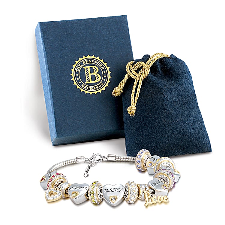 Mothers day birthstone charm bracelet shop