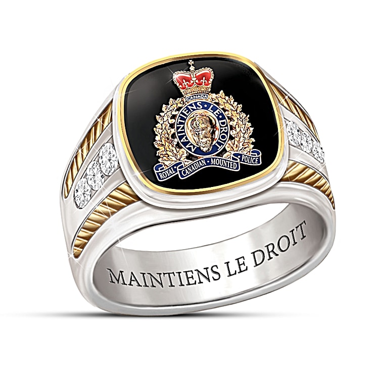 RCMP Maintiens le Droit Mens Onyx Ring