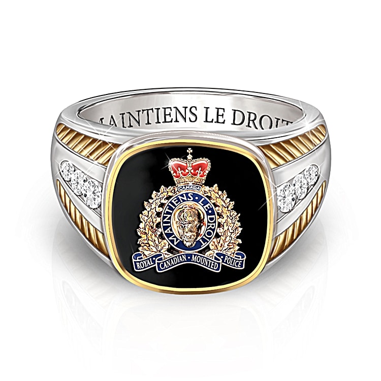 RCMP Maintiens le Droit Mens Onyx Ring