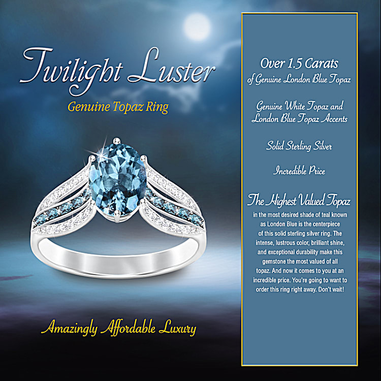 1.5 Carat London Blue Topaz Twilight Lustre Ring
