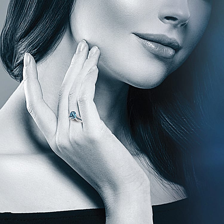 Blue topaz women's ring online
