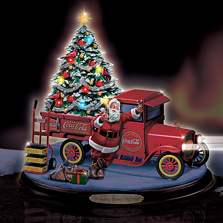 Coca-Cola クリスマスツリー ライト付き COCA-COLA Bringing Home The Tree Illuminated Christmas Sculpture