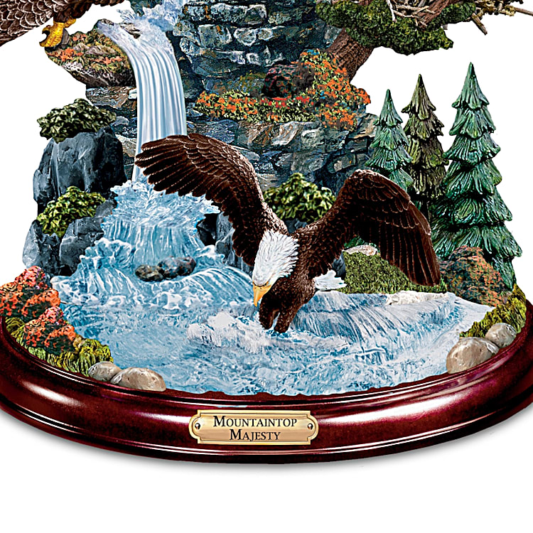 Mountaintop Majesty Hand-Painted Eagle Sculpture