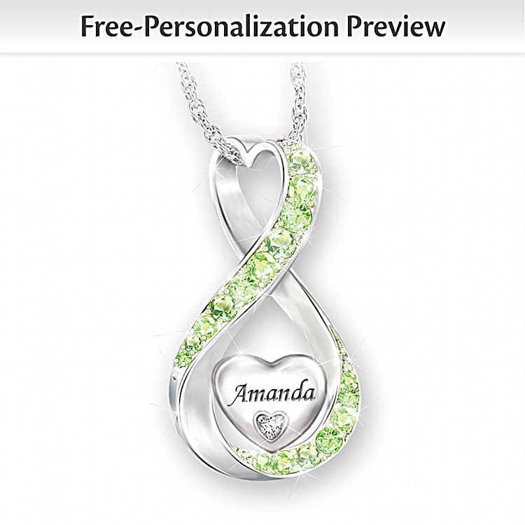 Always Loved Granddaughter Personalized Diamond Pendant Necklace