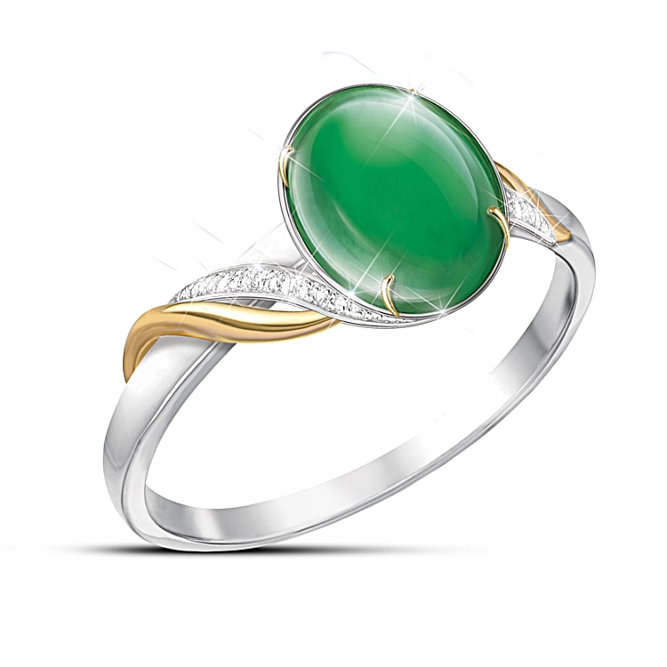Jade and silver ring cheap