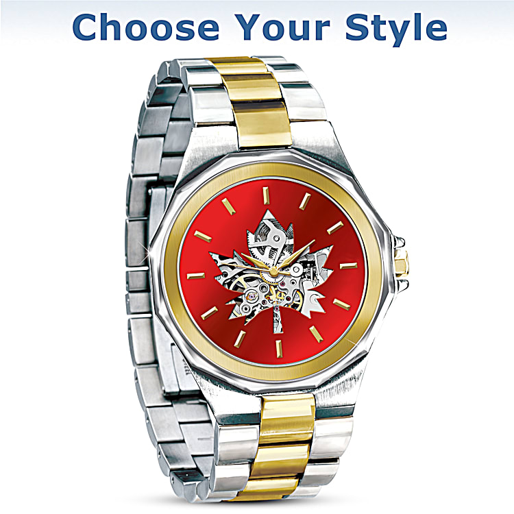 Canadian Pride Mens Stainless Steel Mechanical Watch